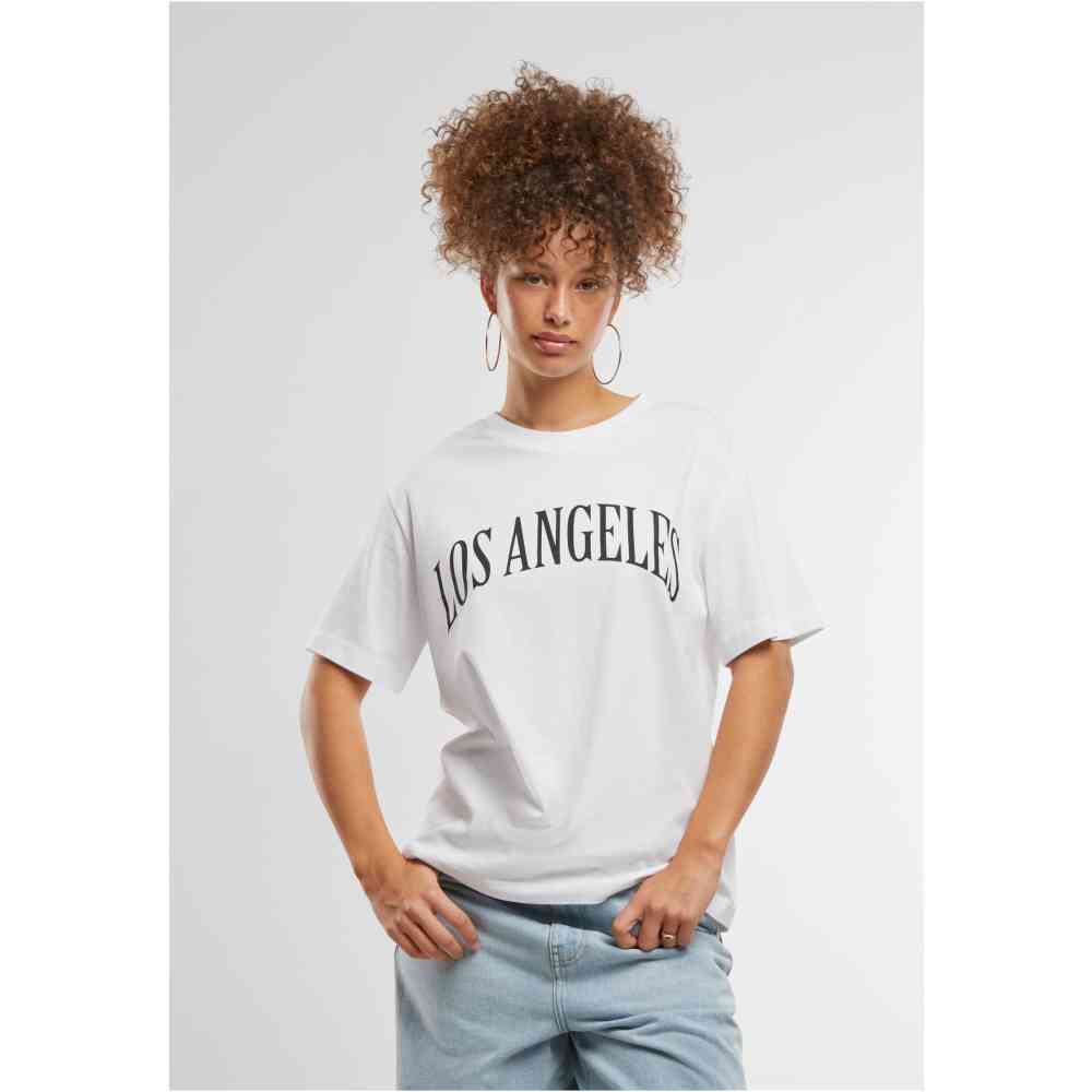 Miss Tee - Los Angeles City Wording Dames T-shirt - Wit